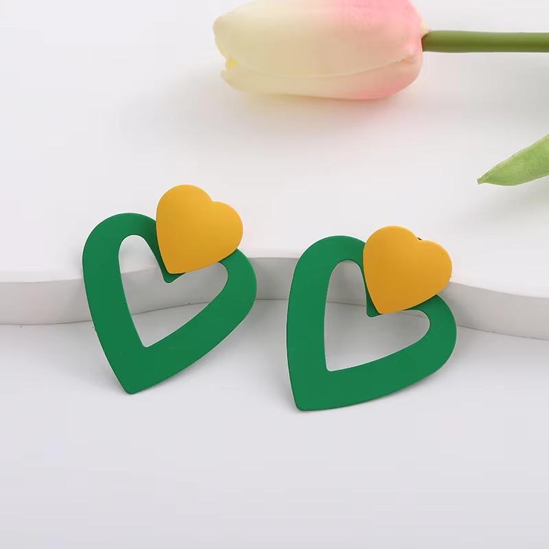 Cercei Coreeni Noi Atârnători cu Flori pentru Femei Frunze Verzi Cercei Căzuți Personalitate Formă Plantă Femeie Cercei Neobișnuiți