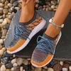 Breathable Knitting Platform Sneakers Women Fashion Mix Color Non-Slip Sports Ladies Comfortable Slip-On Flat Heel Casual Shoes
