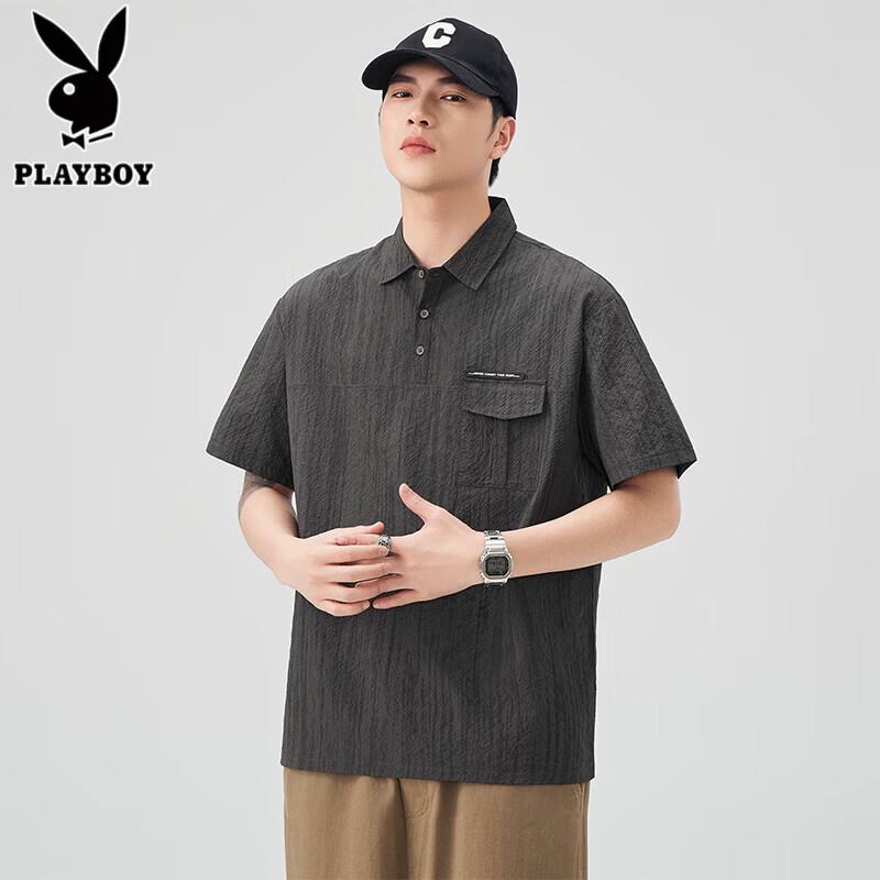 PLAYBOY Men s Casual Short Sleeve Polo Shirt 3XL