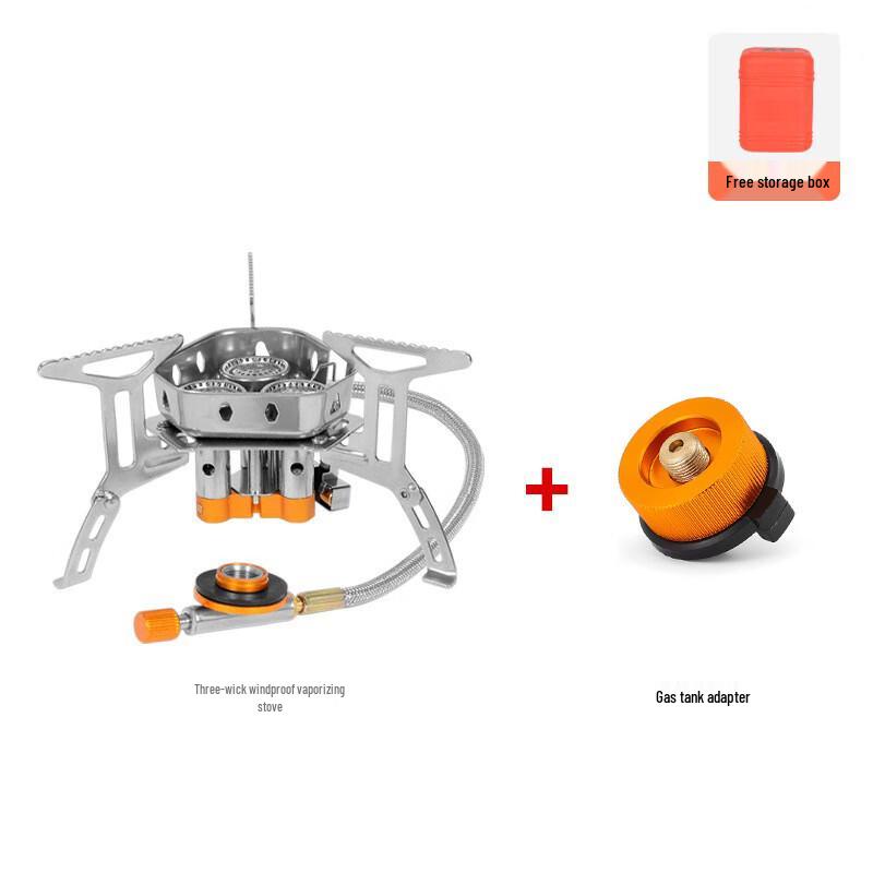 OEING Portable 3-Core Camping Gas Stove Head