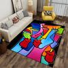 Abstract Multicolor Faces Art Rug - Non-slip rug suitable for living room and bedroom sofas.