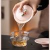 Creative Hand-kneading Flowers Ceramic Gaiwan Handmade Suede Jade Porcelain Tea Tureen Teacup Household Tea Bowl Chinese Teaware