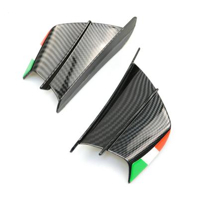 Stile Fibra di Carbonio Nera Moto Ali Laterali Winglet Spoiler ad Ala Deflettore d'Aria 2x