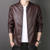 Große Größe Frühling und Herbst Dünne Lederjacke Herren Kurze PU-Lederjacke Lässige Business-Jacke