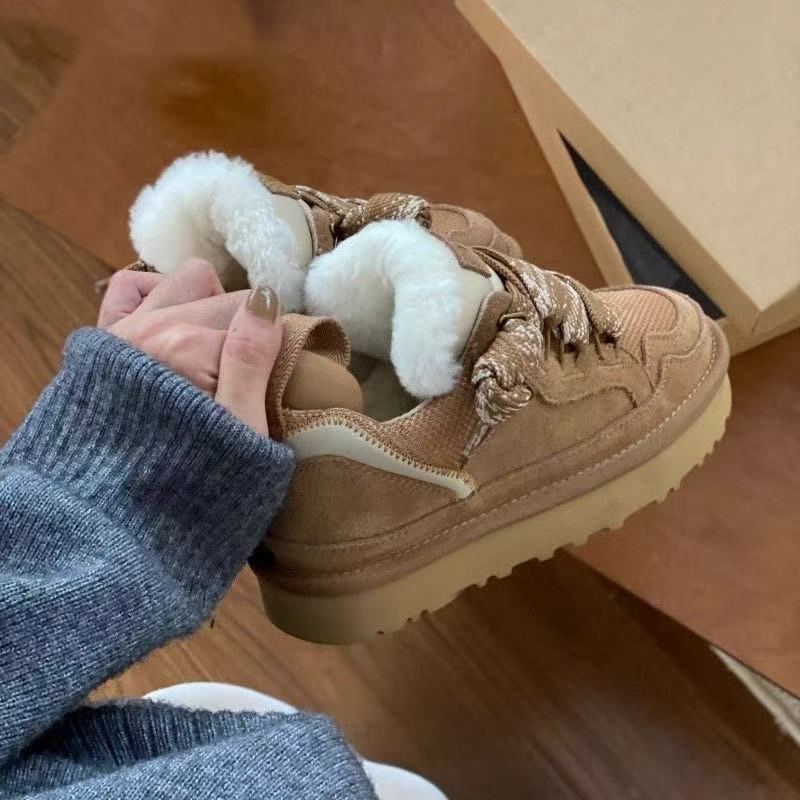 

2026 New Winter Mel Low Cut Fashion Versatile Casual Shoes Comfortable And Warm Genuine Leather True Fur Snow Boots For Women 37