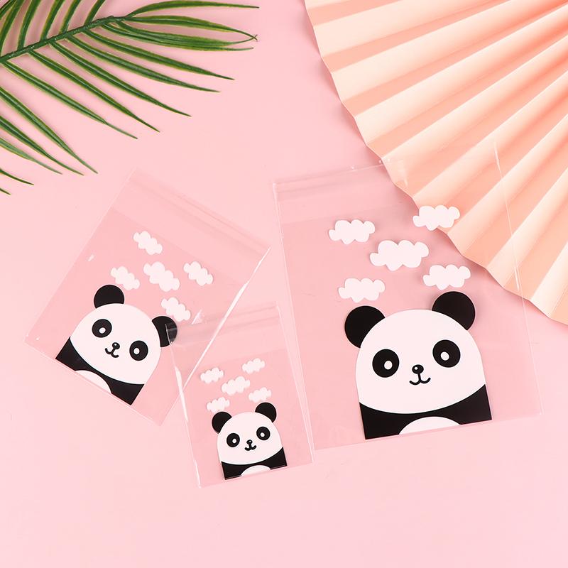 100Pcs/Pack Panda Decoration Self-Adhesive Cookies Bag Wedding Candy Bags