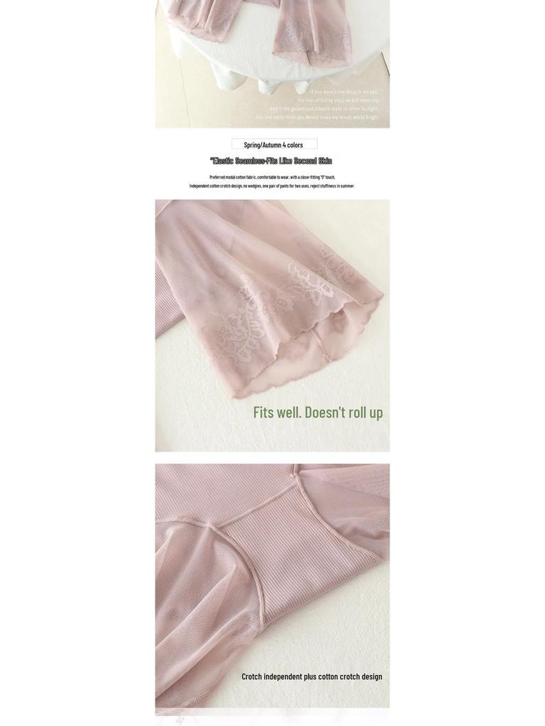 Lace Trim Plus Size Women's Safety Shorts, 200 Lbs, Mid-High Waist, Anti-Exposure, Five-Point Style, Summer.