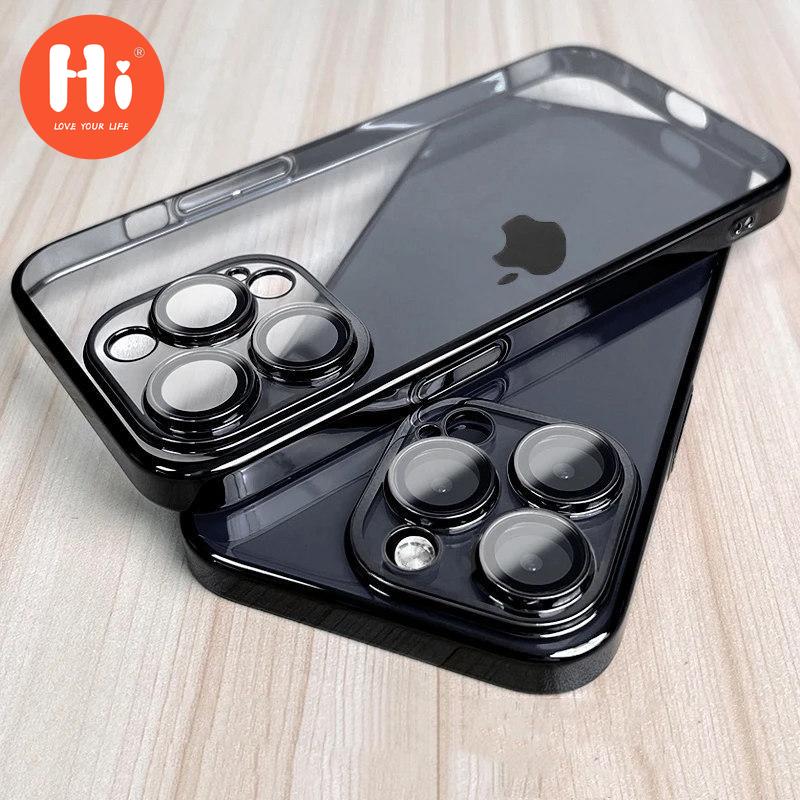 

Прозрачный чехол с квадратным покрытием для iPhone 14 13 12 11 Pro Max Plus X XR XS SE 2022 7 8, защитный мягкий силиконовый чехол для объектива