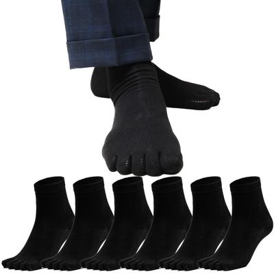 Maffole Copper Antibacterial and Business Room Socks for Set of 6 Men's Five-Toe Socks, Ion, Odor-Resistant, Chemical-Free, Thin, Comfortable,
