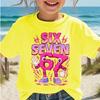 Summer Fashion Girls' Short Sleeved Children T-shirt Number Six Seven Pink Color TV Cartoon Pattern Printed Casual Versatile Top