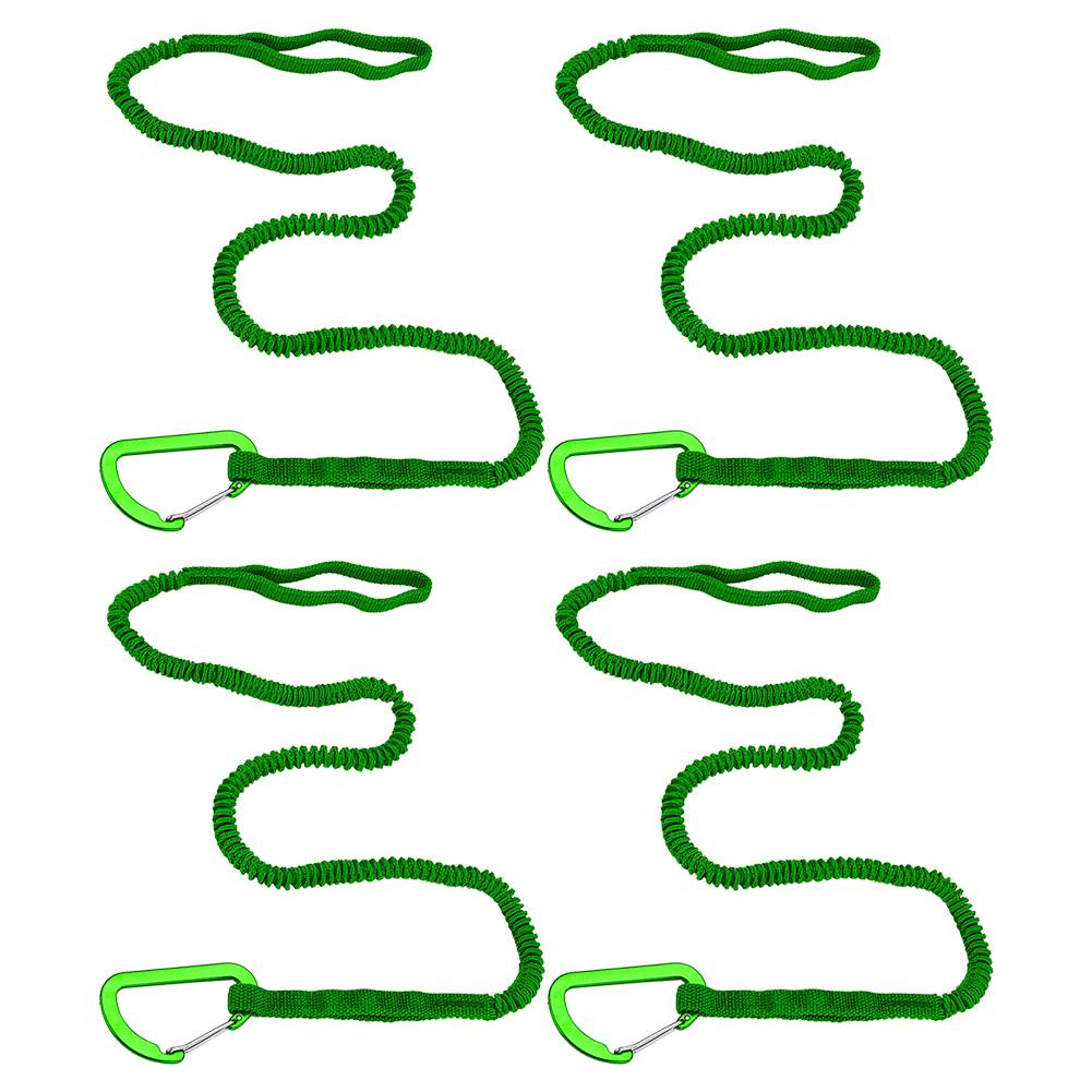 4/2/1pc Adjustable Elastic Kayak Rod Lanyard Canoe Paddle Leash Fishing Rod Leash Safety Rope Carabiner Rowing Boats Accessories