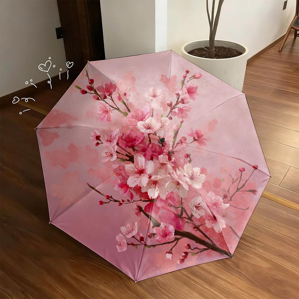 

Cherry Blossom Umbrella - Exquisite Floral Print Design, Lightweight Portable Folding Umbrella with Durable Canopy Made of Dur Iron&8K