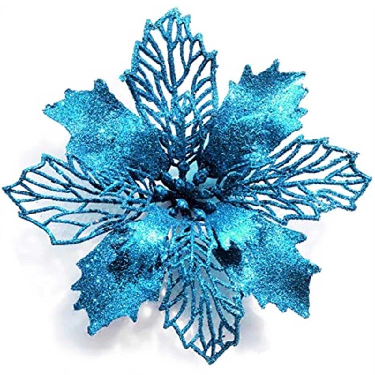 

Artificial Flowers Flash Artificial Christmas Flower Decorative Belt Clip небесно-голубой