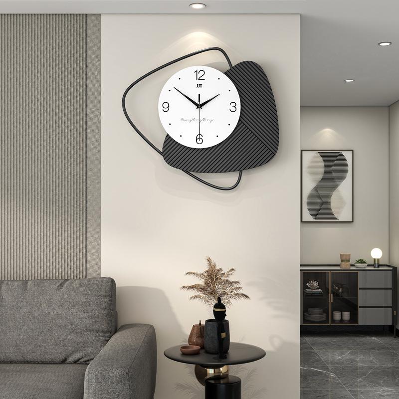 Modern Simple Wall Clock, Living Room, High-end Sense, Home Dining Room, Silent Decorative Clock, Creative Clock Hanging On the Wall, No Punching