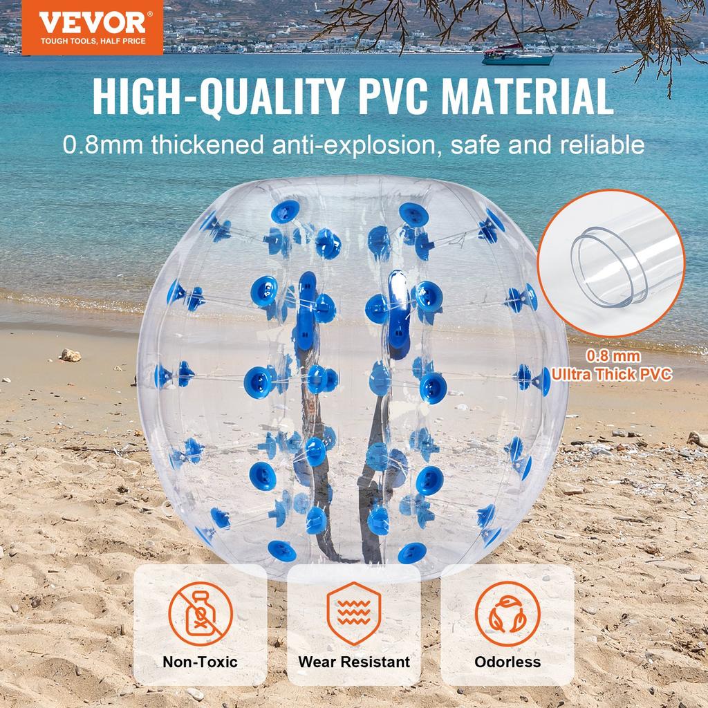 VEVOR Inflatable Bumper Ball 1-Pack, 4FT/1.2M Body Sumo Zorb Balls for Teen & Adult