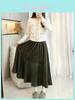 Midi Skirt For Women With High Waist And Pleats For Casual Fall Wear