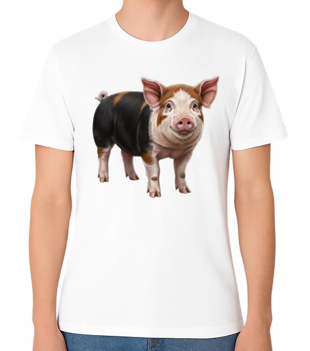 Cute Pig T-Shirt Realistic Piglet Graphic Gift Animal Pigs Lover Unisex Tee S