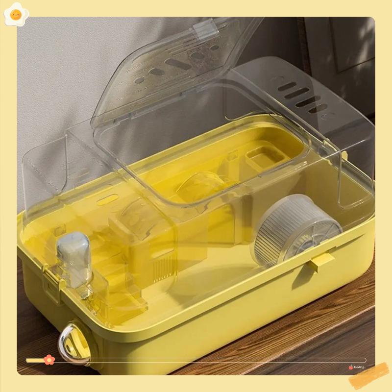 Convenient Double Layer Hamster Cage Fashion Sturdy Small Animal Carrying Cage Large Space Pet House Ventilation Breathable