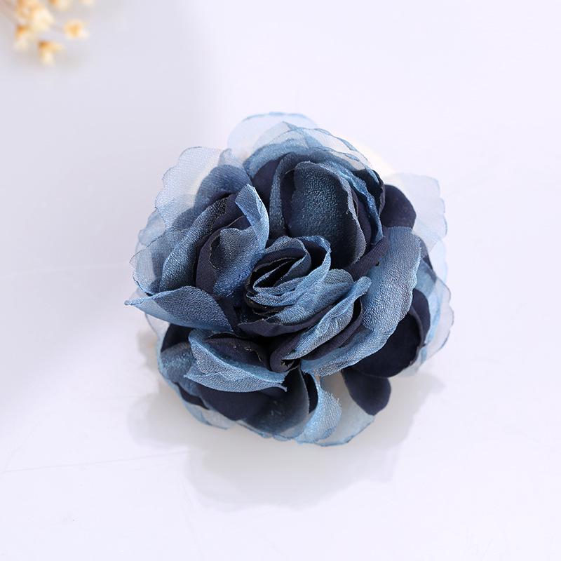 Elegant Korean Silk Gauze Flower Brooch Pin for Coats & Sweaters - Women's Professional Suit Accessory