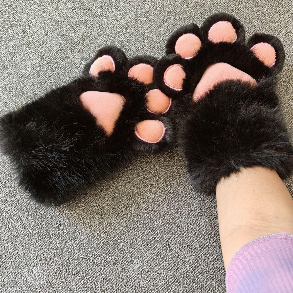 Kočičí tlapky rukavice plyšové kreslené kočičí drápy palčáky kawaii cosplay kostým rukavice klub