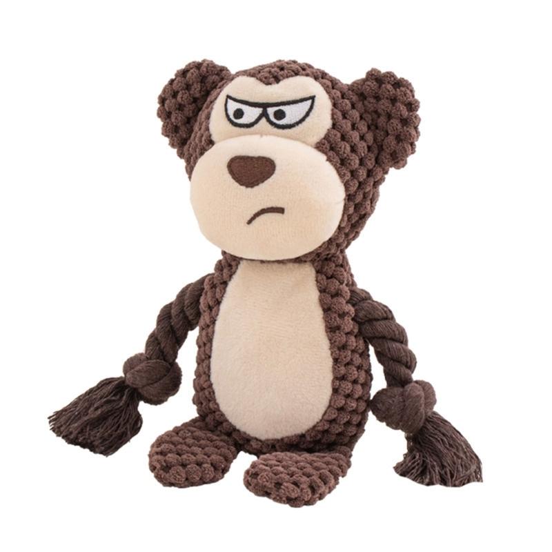 Squeaky Plush Cotton Rope Dog Toy For Interactively Play Teeth Cleaning And Anxieties Relief In Small Media Dog