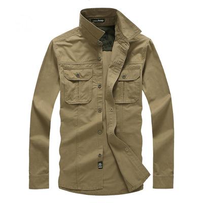 Camisa Hombre Primavera Otoño Casual Overland Off -Road Ejército Manga Larga Camisas Hombre
