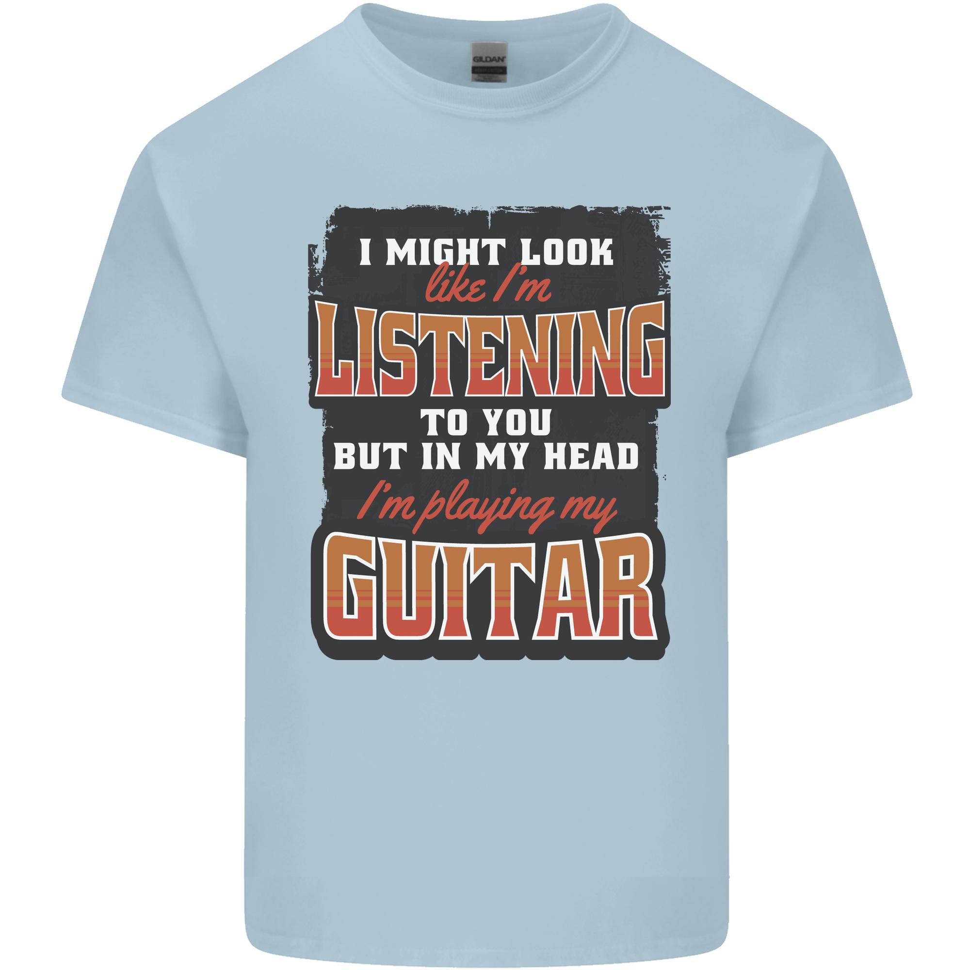 In My Head Im Playing Guitar Acoustic Electric Unisexs Light Cotton TShirt S