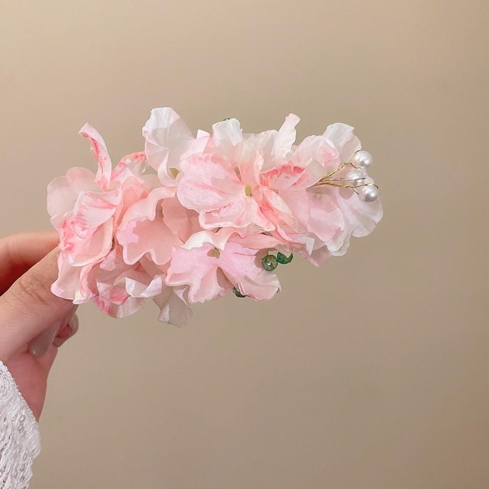 Perlenblume Haarspange Quaste Chinesischer Stil Haarclip Elegant Hanfu Haaraccessoires Mädchen