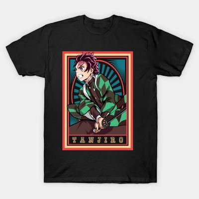 Summer Fashion Demon Slayer Daring Duels Animation Derivatives Kamado Tanjirou Printing T-shirt Oversized Streetwear Unisex Tops