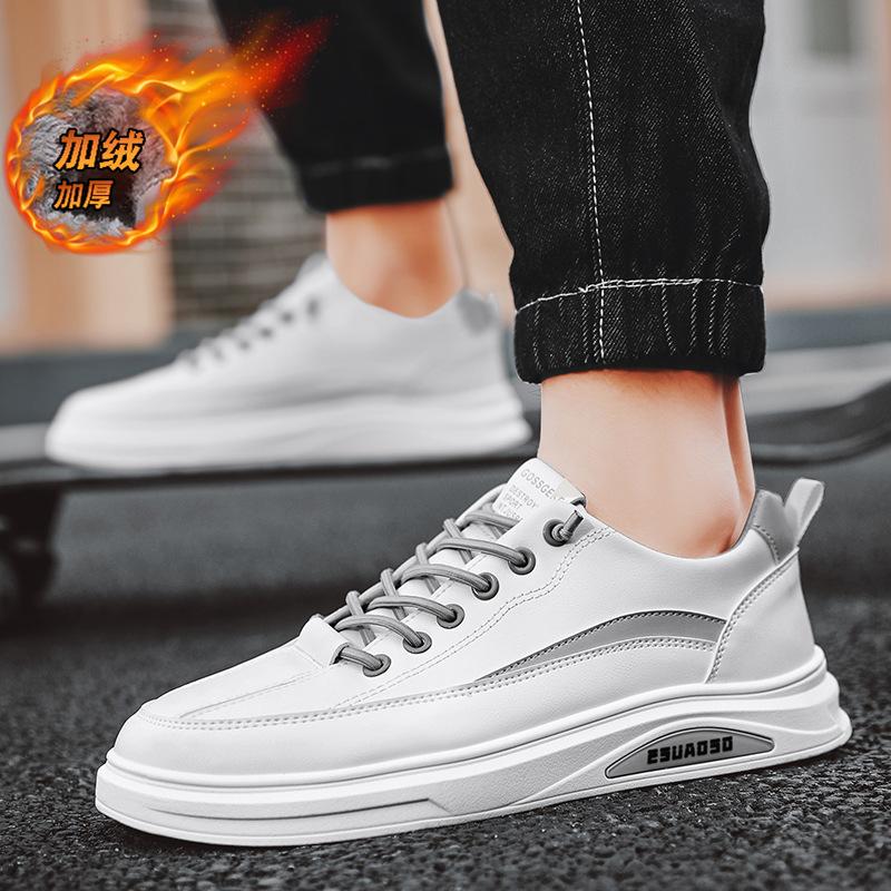 

Fleece and cotton board shoes men s platform white shoes casual shoes student sports men s shoes tide winter 39