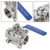 304 Stainless Steel Three Piece Full Port Female Ball Valve 1  BSPT 1000WOG