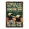 Vintage Metal Wall Art 8x12 Inch Fitness Motivational Sign Rustic Gym Decor Iron Weightlifting Design Quote 2D Flat Plaque