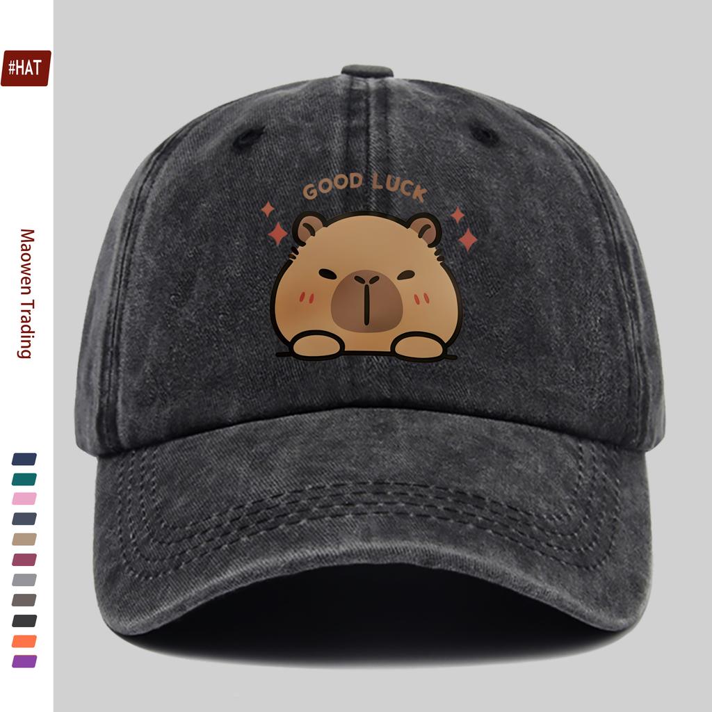 pc Cute Capybara Print Baseball Cap Fashion Casual Design Golf Hat Home Leisure Decor Hat Comfortable Lightweight Papa Cap