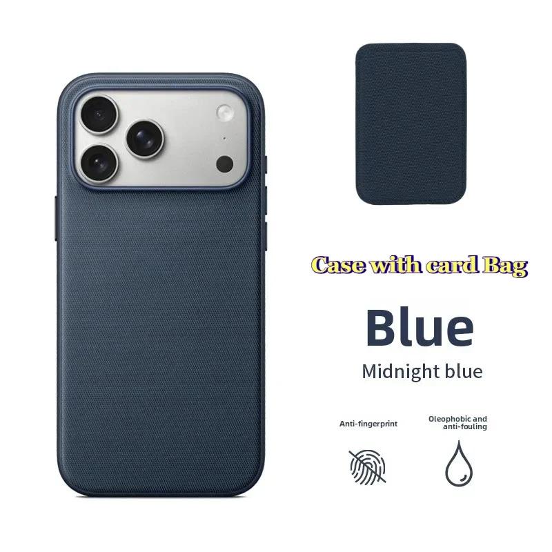 Official Technology Woven Phone Smooth-Touch Case With Card Holder For IPhone17 Pro Max For Magsafe Magnetic Animation Wireless Charging Protect Cover