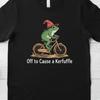 Witch Frog On Bicycle T Shirt, Off To Cause A Kerfuffle Tee, Funny Frog Graphic Tshirt, Cottagecore Frog Top, Whimsical Dark Humor Gift