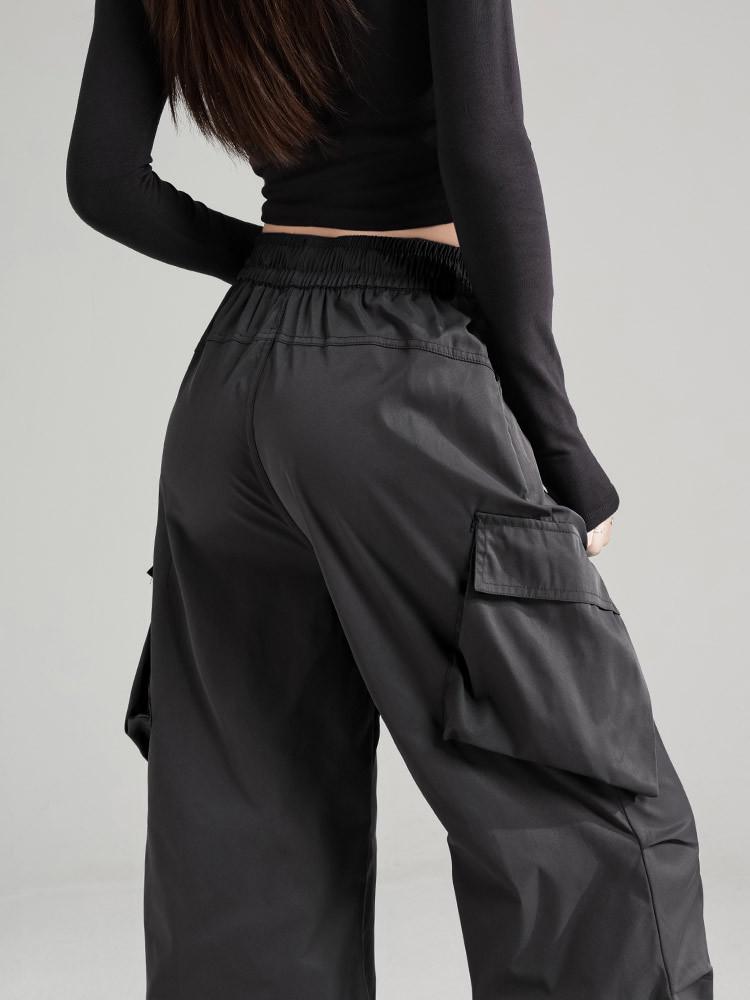 Women's Retro White & Grey Quick-Dry Wide Leg Pants for Spring/Summer 2026 - Outdoor & Mountaineering Style