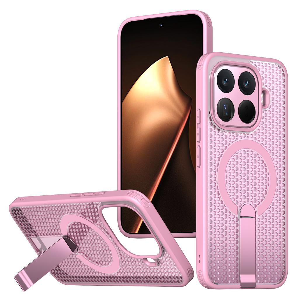Magnetic Armor Phone Case For Xiaomi 15T Pro 14T 17 Pro 17Pro Max Hole Design Metal Bracket TPU Frame Acrylic Plastic Back Cover