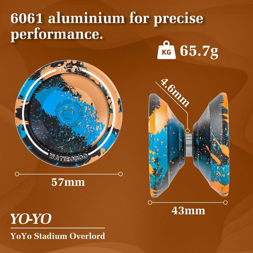WATIEOBOO W09 Upgraded Metal Yo-Yo, Beginner Responsive Yo-Yo, Professional Responsive Yo-Yo for Adults, Professional Skill Yo-Yo with Bearing Kit,