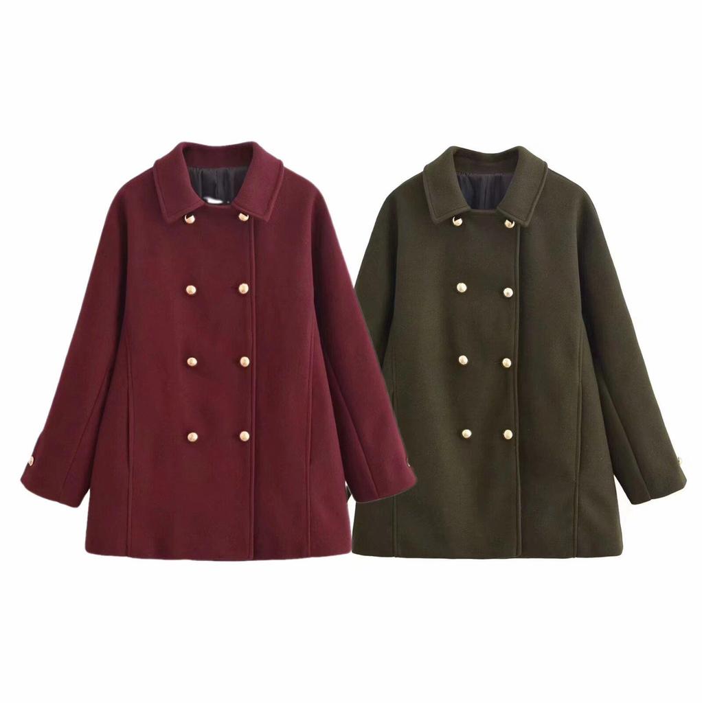 2024 Women's Double-Breasted Winter Coat - European & American Fashion Style