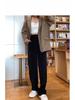 Versatile Gray High-Waist Loose Wide-Leg Suit Pants