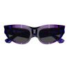 Burberry Temple Logo Cat's Eye Sunglasses Women's Purple