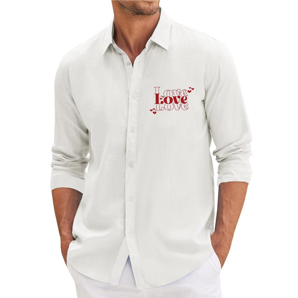Męska koszula z długim rękawem, luźna, swobodna, z modnymi klapami