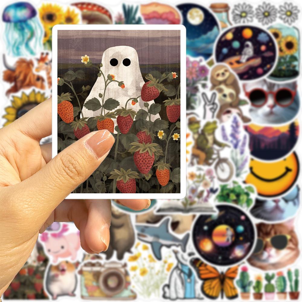 50-Piece Original Design Graffiti Stickers - Waterproof DIY Decor for Guitar, Notebook & Luggage