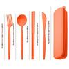 4Pcs Portable Utensils Healthy Eco-Friendly Wheat Straw Cutlery Reusable Chopstick Fork Knife Spoon Set