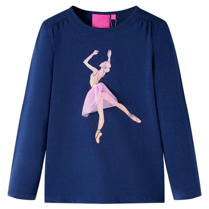T-shirt enfants à manches longues bleu marine 92/104/116/128/140
