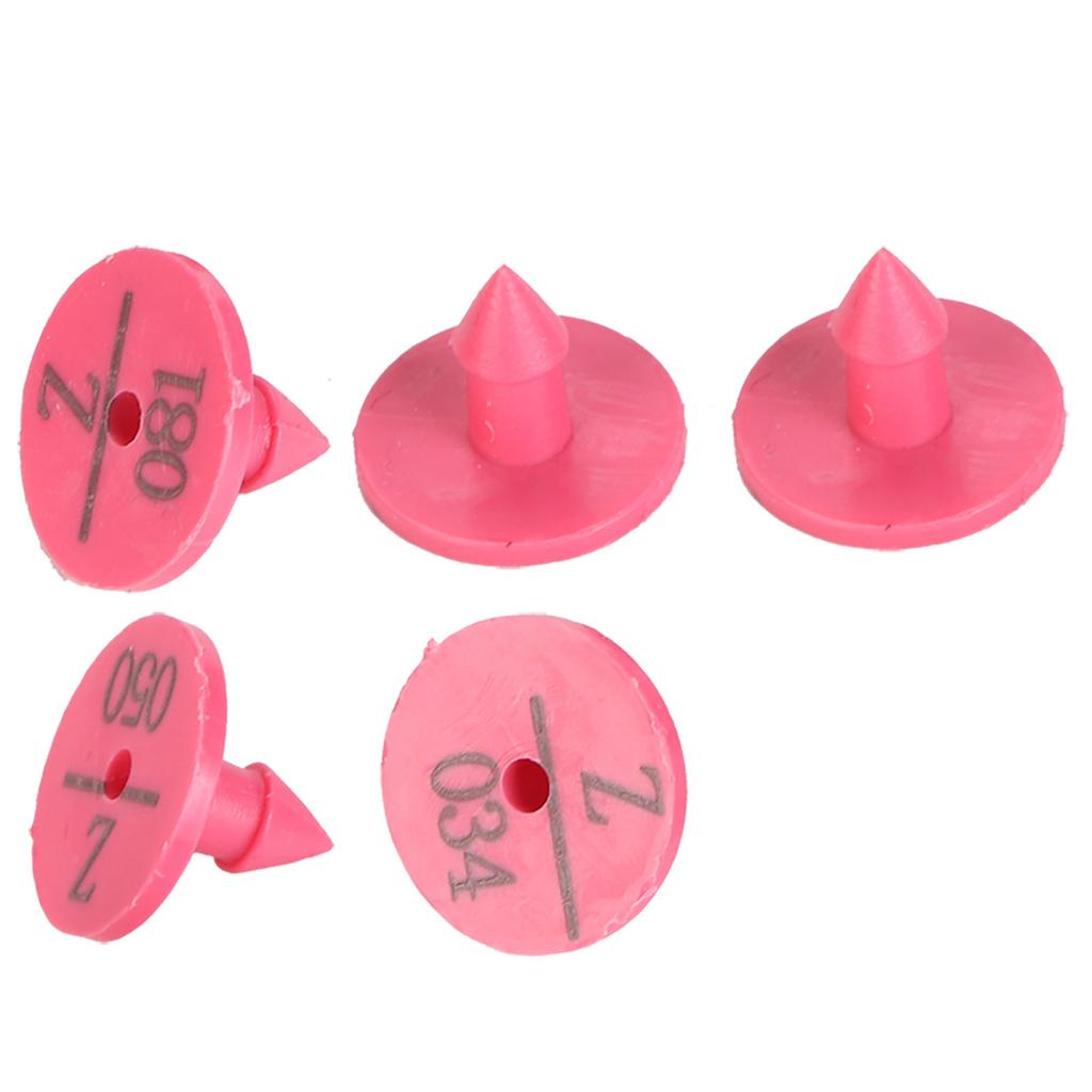 100Pcs Quality Plastic Animal Livestock Ear Tag for Rabbit Fox Dog  Marker Label(Rose Red)