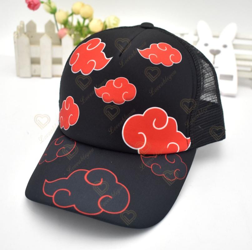 Naruto Mascot Anime Toys Naruto Uchiha Family Red Cloud Cartoon Emblem Hat Embroidered Cotton Baseball Cap Fashion Hat Gifts