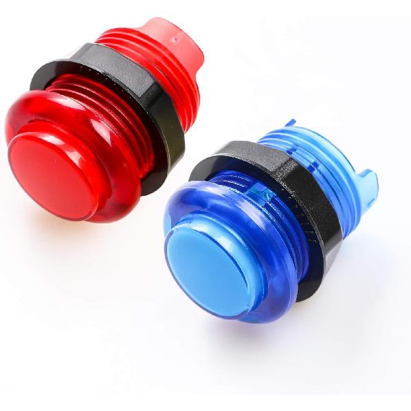 2 Player led arcade buttons and joysticks DIY kit 2x joysticks + 20x led arcade buttons game controller kit for MAME and Raspberry Pi - Red + Blue