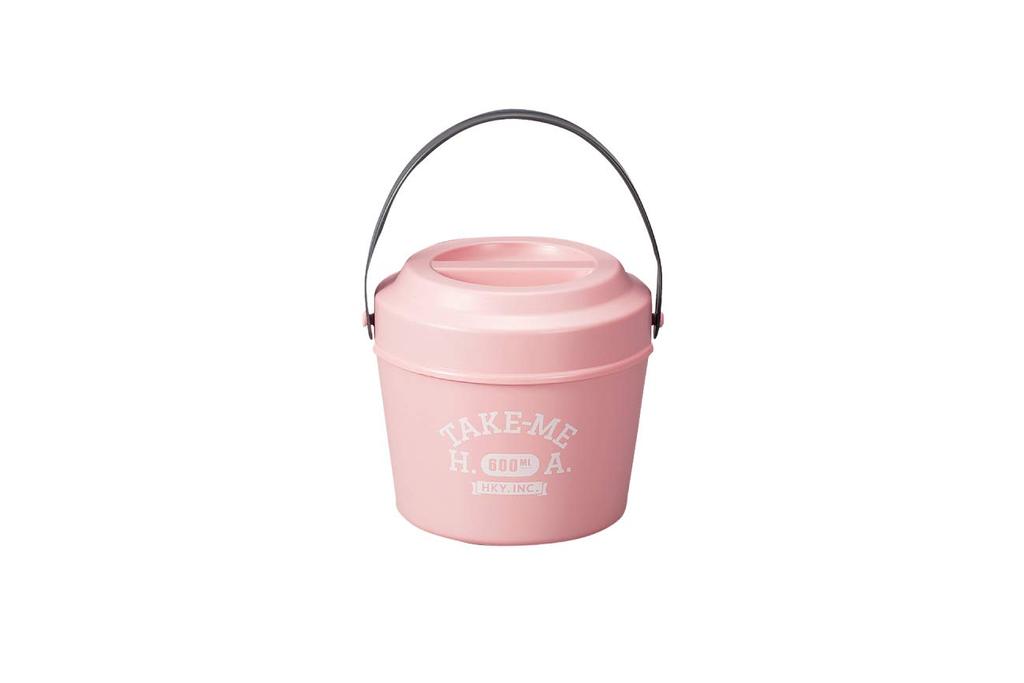 Tatsumiya HAKOYA Bucket Lunch, Pink, 600ml, "TAKE-ME" (Product Code 30126)