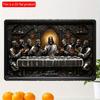 2d Flat 30*20cm, Last Supper Wooden Wall Art Sign, Elegant Black Wooden Decor with Religious Scene, Wooden Material, for Home, Kitchen, Bedroom, Bar.